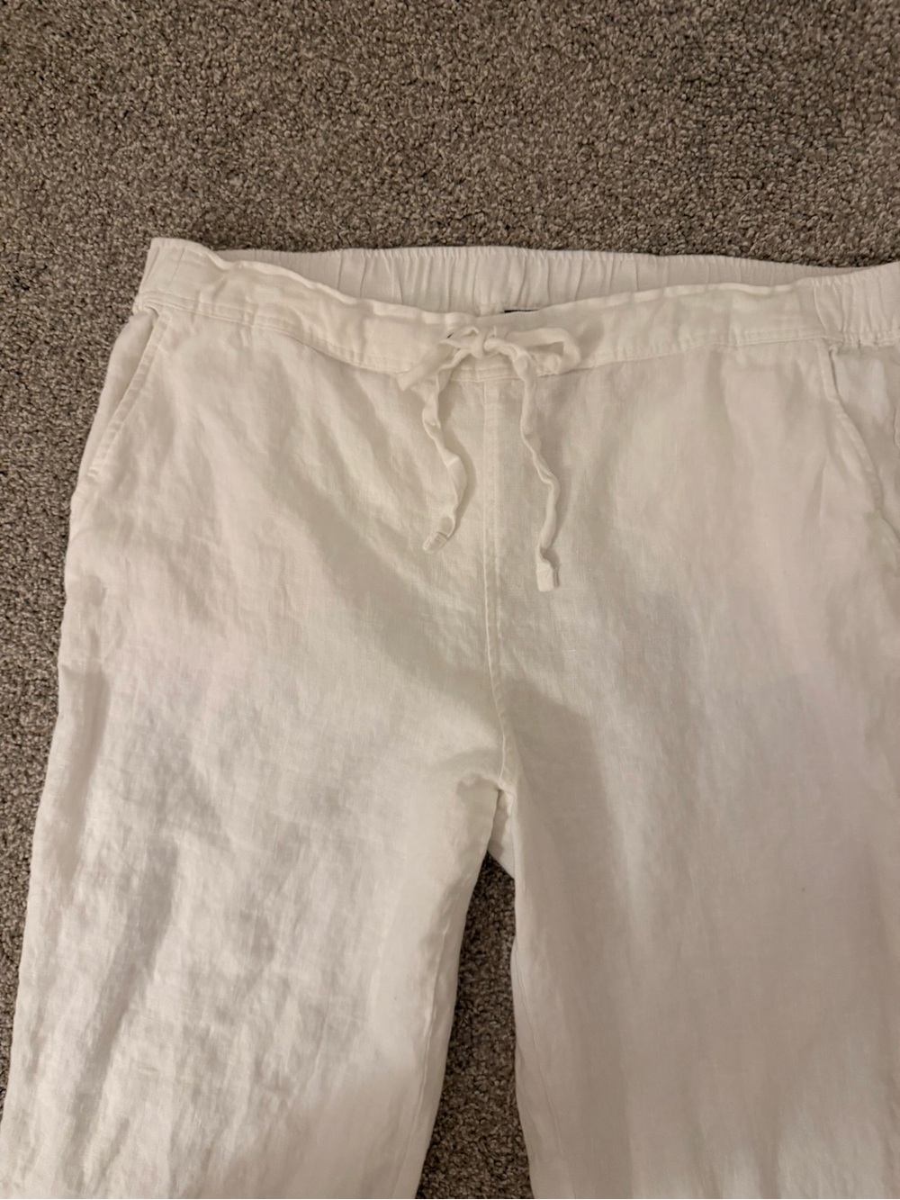 Vince Camuto White Elastic/Drawstring Waist Linen Pants Size Large GUC - Picture 4 of 13